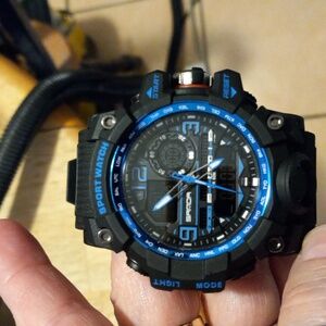 Sport Watch with Blue and Black Accents NWOT